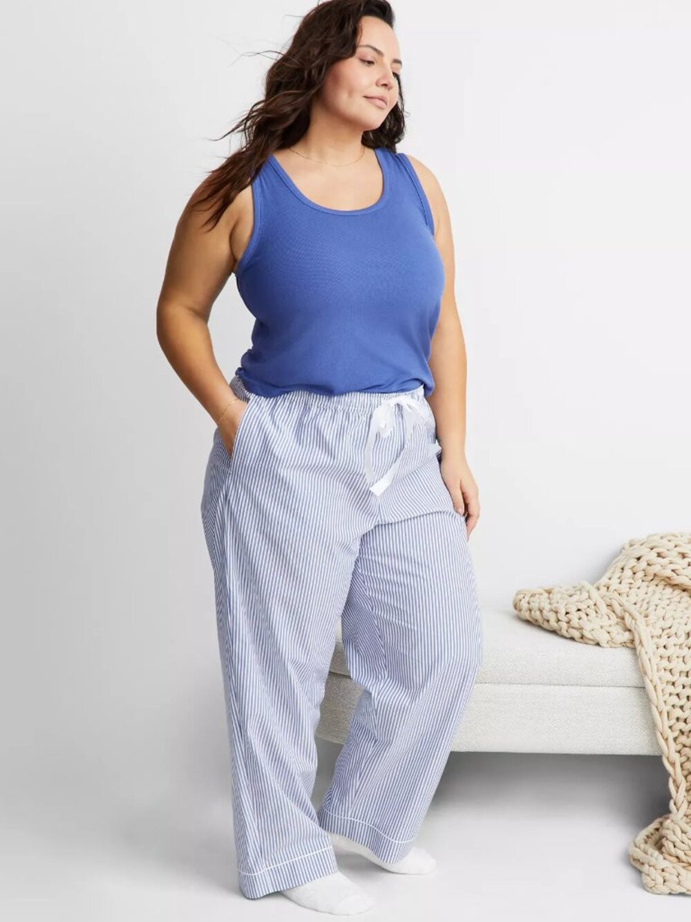 #1792 State of Day Women's Printed Poplin Pajama Pants
